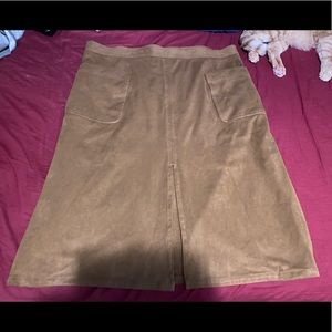 MICHEL STUDIO SUEDE SLIT SKIRT
